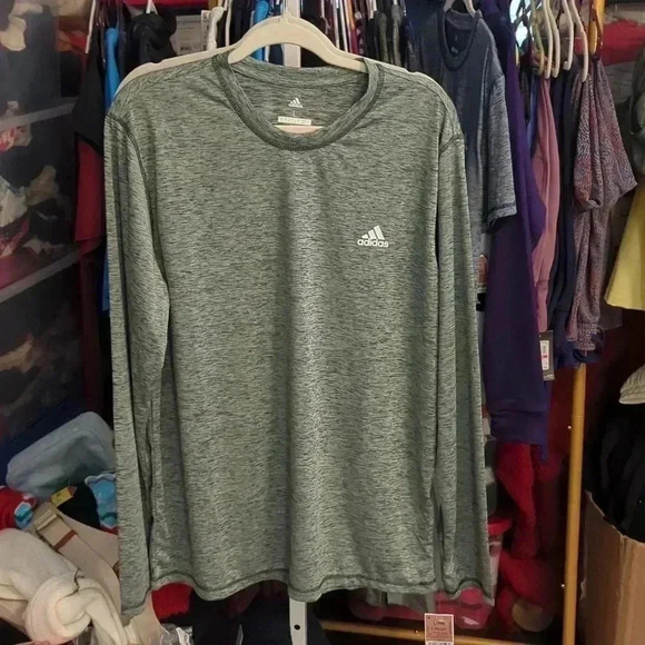 Adidas Men's Long Sleeve color green oxide - Picture 2 of 4